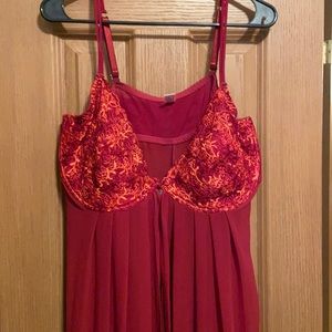 Floor length stunning red nighty